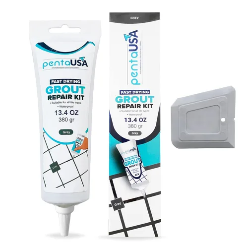 Miniatura 9 de PentaUSA Lechada para Azulejos - Reparaciones de Relleno de Lechada Grande, Kit de Reparación de Lechada de Secado Rápido, Fórmula Inodora - Incluye