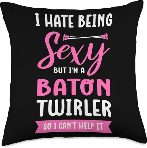 Miniatura 4 de Majorette & Baton Twirler Shirts & Merch Gymnastic Majorette Cheerleader Baton Twirler Throw Pillow, 16x16, Multicolor