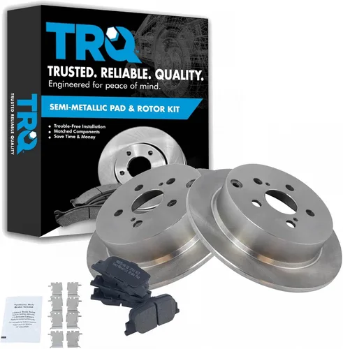 Miniatura 25 de TRQ Juego de pastillas de freno semimetálicas traseras y rotores compatibles con Chevrolet Trailblazer 02-06 Trailblazer EXT 04-06 SSR 02-07 GMC