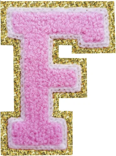 Miniatura 155 de SPRT - Parches de letras de chenilla universitaria con purpurina, parche de letras blancas para planchar con letras del alfabeto para disfraz
