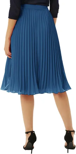 Miniatura 161 de GRACE KARIN - Falda plisada de gasa para mujer, con cintura alta y elástica, vuelo, corte acampanado y longitud por debajo de la rodilla