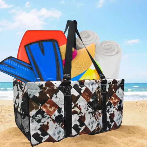 Miniatura 354 de NGIL Bolsa de comestibles reutilizable extra grande plegable de gran tamaño para comestibles, almacenamiento, picnic, playa, Bronco-negro occidental