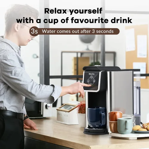 Miniatura 5 de Mecity Cafetera 3 en 1 máquina de café de una sola porción, compatible con cápsulas K Cup, cafetera de café instantáneo, tetera, taza de 6,8,10