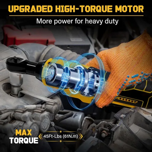 Miniatura 2 de Llave de trinquete inalámbrica de 3/8 pulgadas para batería DEWALT 20V MAX, kit de herramienta de trinquete eléctrico de potencia 45 pies/libras