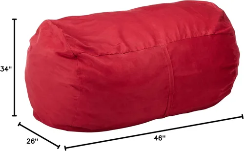 Miniatura 3 de Christopher Knight Home CKH - Puf de gamuza, 4 pies, color rojo chino