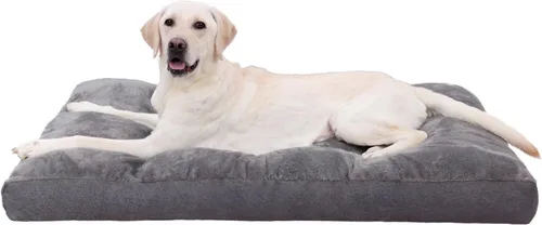 Miniatura 13 de NUPIDA Cama Lavable para Perros Extra Grandes, Cama de Jaula XXL Cojín de Perrera para Mascotas de Felpa con Fondo Antideslizante, Tapete para Gris