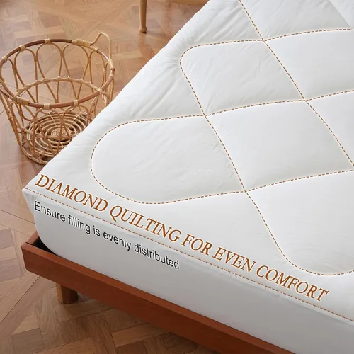 Miniatura 6 de YOUR MOON Funda para colchón de lana natural Queen – 450GSM Lana australiana orgánica, cubrecolchón acolchado con bolsillo de 40.64 cm de Blanco