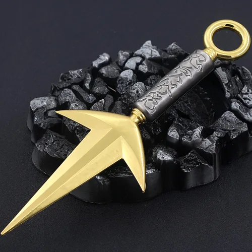 Miniatura 4 de FAYAIALO 9 pulgadas Minato Kunai Uzumaki Kakashi Namikaze kunai Metal Ninja Cosplay Modelo Llavero Colección