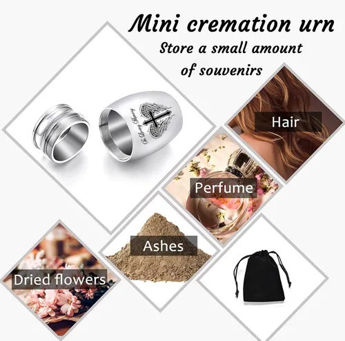 Miniatura 5 de Urnas pequeñas de color para cenizas, juego de 8, mini urnas de aluminio, urnas de cremación para cenizas de humanos/mascotas, soporte para cenizas