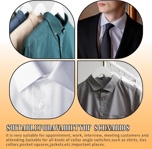 Miniatura 6 de 100 piezas de collar para camisas de vestir de hombre, sin rizos, cuello de camisa polo que se mantiene antideformación, cuello adhesivo