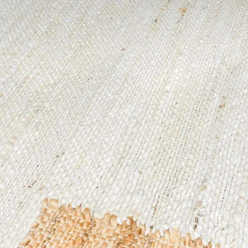 Miniatura 7 de Hauteloom Aphrodite JModern - Alfombra tejida a mano de yute de fibra natural, alfombra geométrica contemporánea a cuadros para sala de estar, Crema