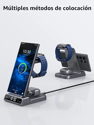 Miniatura 6 de Cargador inalámbrico para estación de carga Samsung, cargador de teléfono Android 3 en 1 para Samsung Galaxy S25 Ultra/S24 Ultra/S23/Z Flip7, Galaxy