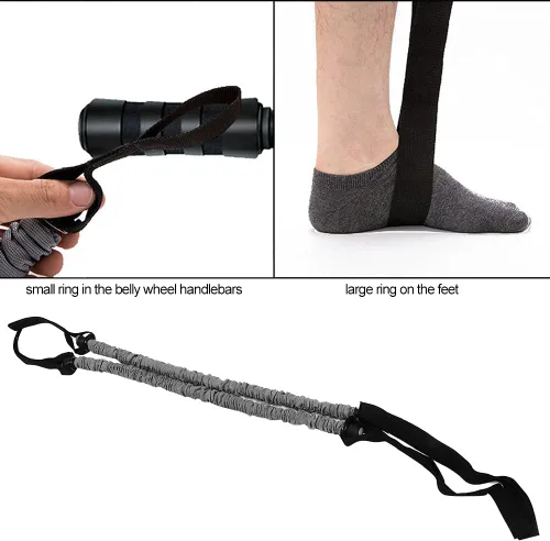 Miniatura 7 de 2 bandas elásticas de ejercicio para rueda abdominal de 19.7 pulgadas, cuerdas de rodillo abdominal, cuerdas de resistencia al ejercicio, correas