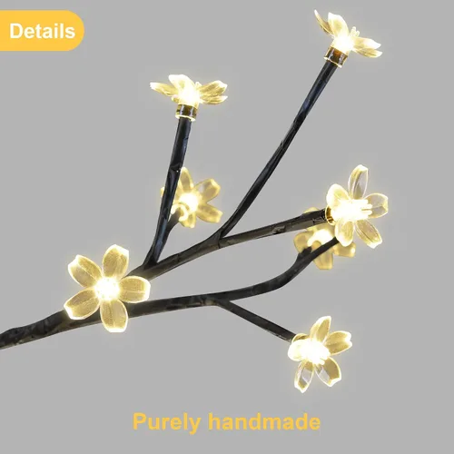 Miniatura 3 de Lámpara de árbol bonsái de 18 pulgadas con 48 LED de flor de cerezo japonés, decoración para interiores y exteriores, adaptador de fiesta de boda