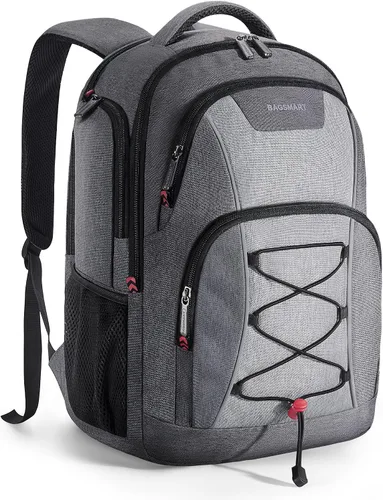 Miniatura 9 de BAGSMART Mochila unisex para laptop, antirrobo de 15.6 pulgadas, resistente al agua, con orificio para cargador USB, color beige