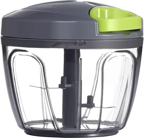 Miniatura 13 de Ourokhome Procesador manual de alimentos, picador de verduras, picador de ajo portátil con cuerda de mano, cortador de cebolla para verduras, Azul