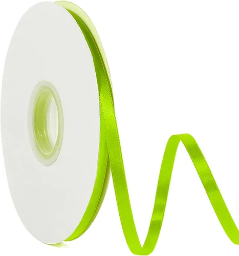 Miniatura 108 de Cinta de satén de color liso verde manzana de 1-1/2 pulgadas x 50 yardas, cinta de tela de poliéster de alta densidad de doble cara para envolver