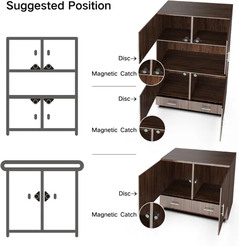 Miniatura 4 de Cierre magnético para puerta, paquete de 4 cierres magnéticos para gabinete, imanes de neodimio para puerta de gabinete, metal pistola Metal