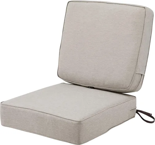 Classic Accessories Montlake FadeSafe - Cojín cuadrado para asiento de patio, resistente al agua, 23 x 23 x 5 pulgadas, color henna jaspeado