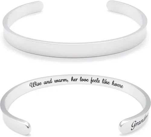 Miniatura 245 de Pulseras inspiradoras para mujer, joyería de acero inoxidable, con refranes, pulsera motivacional con mensaje oculto, pulseras grabadas para mejor