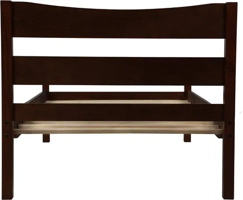 Miniatura 7 de Anwick Base de cama individual de madera con cabecero y estribo, base de colchón de plataforma con soporte de listones de madera para niños, Espresso