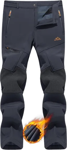 TACVASEN Pantalones de esquí de nieve para hombre, pantalones de snowboard resistentes al agua, pantalones de senderismo con forro polar para