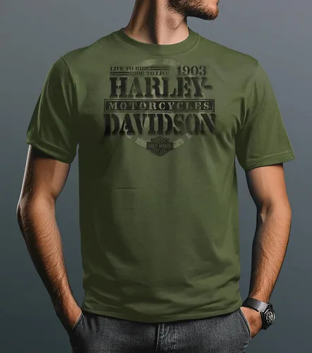 Miniatura 2 de Harley-Davidson Camiseta militar exclusiva de la marca Harley con licencia para hombre