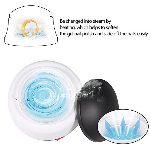 Miniatura 7 de Vaporizador removedor de uñas, máquina de eliminación de esmalte de gel rápido de 36 W, 6.61 x 6.73 x 4.53 pulgadas, vaporizador de eliminación