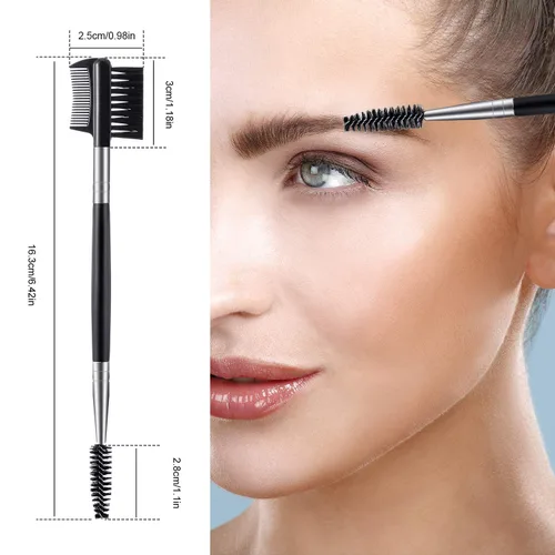 Miniatura 5 de Patelai - 3 cepillos para cejas, separador de peine de pestañas, 3 moldeadores de pestañas de cabeza y cepillo de cejas, peine doble, herramienta