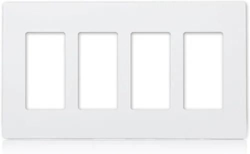 Miniatura 7 de Maxxima Paquete de 10 enchufes decorativos de 1 banda, placa de pared sin tornillos, blanco, tamaño estándar, perfecto para interruptores de luz