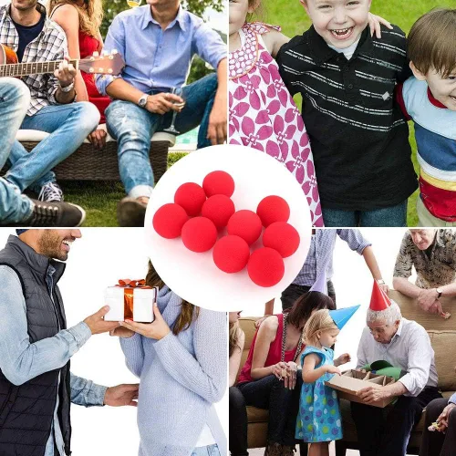 Miniatura 4 de Sonew Pelota de esponja, 10 bolas mágicas de esponja suave roja para accesorios de calle, truco clásico de comedia