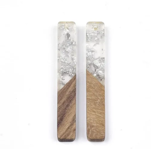 Miniatura 25 de Mega Pet Colgante de resina y madera de nogal para hacer joyas de bricolaje