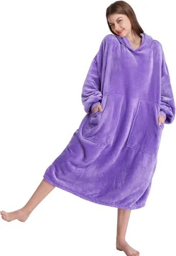 Miniatura 17 de Kipswiza Blanket Hoodie - Wearable Blankets Oversized Cozy Flannel Sweatshirt Blanket as Gifts for Adult Women Men