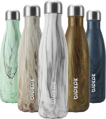 Miniatura 82 de BJPKPK Botella de Agua Aislada 17oz Botellas de Agua de Acero Inoxidable Apta para Lavavajillas Metal Térmica Mantiene Frío y Caliente, Gris Niebla