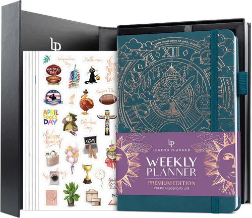 Miniatura 7 de Legend Planificador Semanal Premium – Planificador Semanal, Mensual y de Presupuesto Sin Fecha – Organizador de Vida para Gestión del Tiempo y Negro
