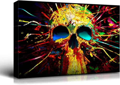 Miniatura 16 de Denozer - Pintura artística de pared de Halloween, impresión artística sobre lienzo para dormitorio, sala de estar, decoración de pared del hogar