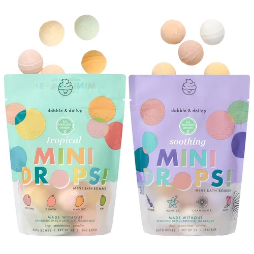 Miniatura 10 de Dabble & Dollop Mini bombas de baño, aromas de fruta fresca, origen natural, aromas mezclables, ingredientes limpios, sin tintes sintéticos, bombas