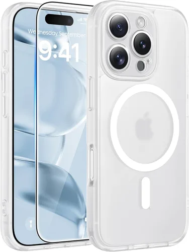Miniatura 114 de FNTCASE - Funda para iPhone 16 Pro: magnética, mate, translúcida, de grado militar, protectora contra caídas, resistente, fina, duradera y a prueba