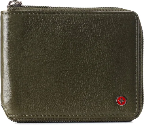 Alpine Swiss Logan - Cartera plegable con cremallera para hombre o mujer, seguridad RFID, viene en una caja de regalo, cartera Rfid, talla única