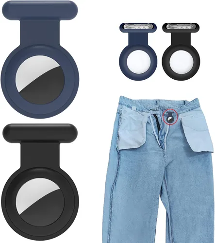 Miniatura 12 de Paquete de 2 soportes para rastreador, GPS oculto de silicona para niños con pin invisible, cubierta antipérdida para niños, ancianos, mascotas