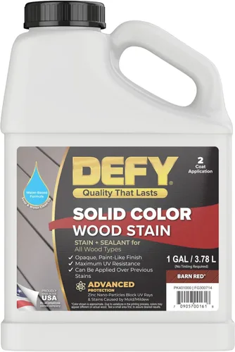 Miniatura 8 de DEFY Tinte de madera de color sólido DW-Solid – Resistente a los rayos UV, opaco, pintura exterior y valla – 1 galón Nogal oscuro