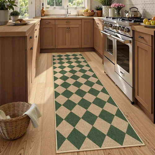 Miniatura 46 de Lahome Alfombra de yute a cuadros fácil 2'x3', alfombra pequeña para entrada, antideslizante, alfombra para la puerta delantera de la cocina