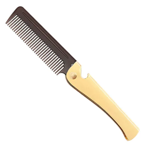 Miniatura 9 de Peine plegable de acero inoxidable, peine de bolsillo para hombres y mujeres, plateado