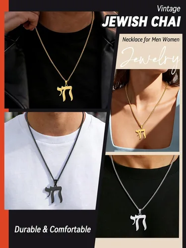 Miniatura 4 de FaithHeart Collar con colgante de estrella de David para hombres y mujeres, collar con colgante de estrella judía en acero inoxidable, amuleto