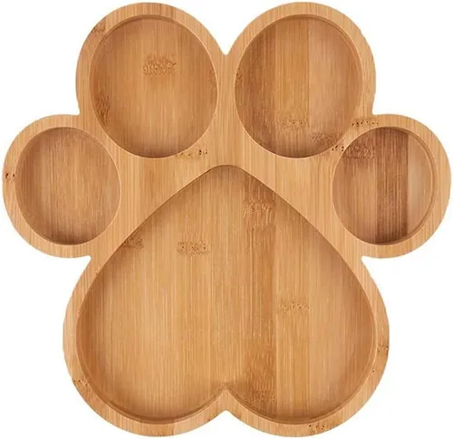 Miniatura 8 de Bandeja de servir para perros, suministros para fiesta de cumpleaños, bandeja para servir huesos, tabla de cortar de madera, plato de dulces