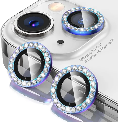 Miniatura 22 de Tensea Protector de Lente de Cámara para iPhone 13 mini/iPhone 13, Cubierta de Cámara de Vidrio Templado 9H Protector de Pantalla Anillo Individual