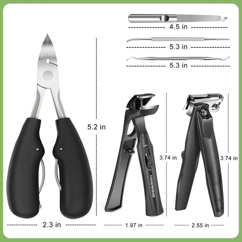 Miniatura 7 de Cortauñas para personas mayores con uñas gruesas, cortauñas de cabeza angular grandes para uñas gruesas para hombres, cortauñas resistentes