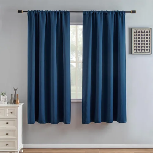 Miniatura 25 de IGEMAEVE Cortinas 100% opacas de 108 pulgadas de largo para dormitorio, juego de 2 paneles de cortinas opacas con bolsillo para barra y pestaña