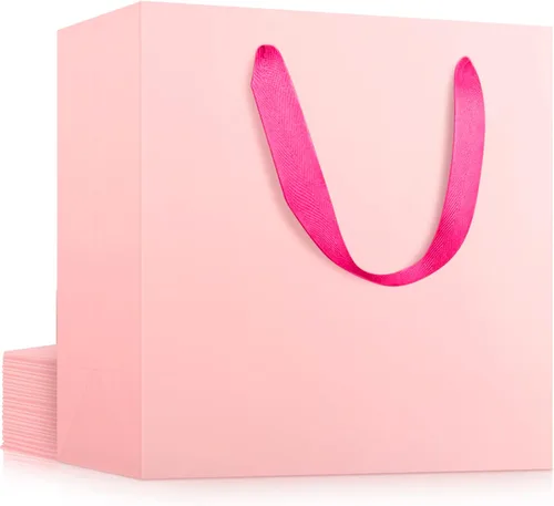 Miniatura 10 de EUSOAR Bolsas de Regalo Grandes Azul Marino, Paquete de 25 - Bolsas de Papel de Compras de 12.5"x4.5"x11" con Asas para Negocios, Manualidades