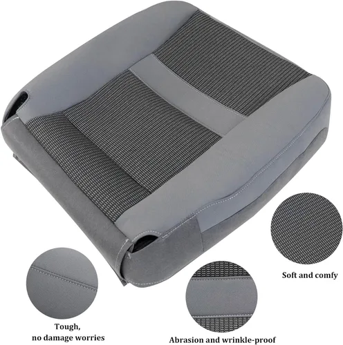Miniatura 8 de GXARTS Funda de repuesto para asiento delantero del lado del conductor de tela gris compatible con Dodge Ram 2500 3500 4500 5500 2006 2007 2008 2009